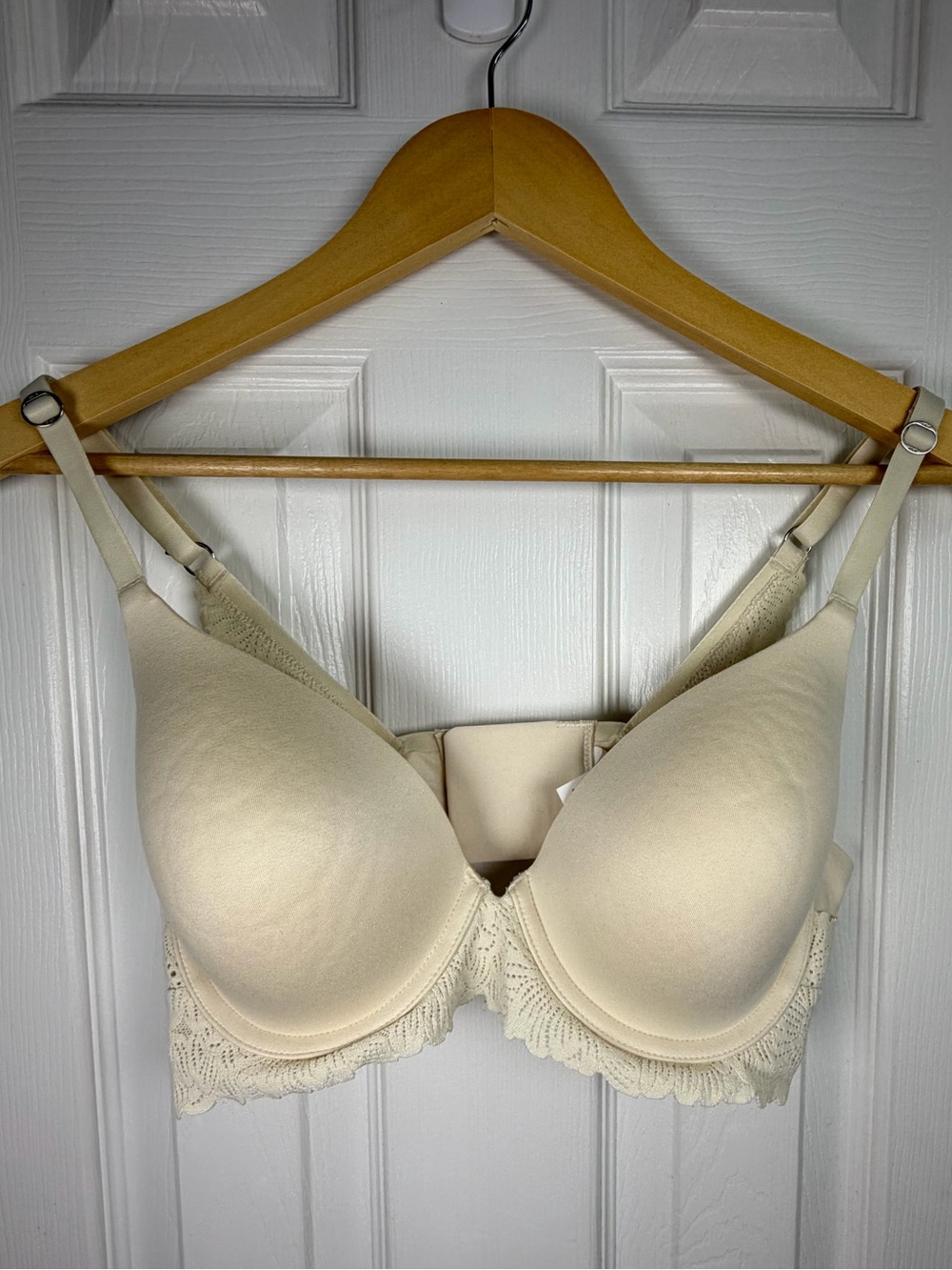 Aerie Sunnie Bloom Lace Full Coverage Bra 36C Ivory Lightly Lined Real Good